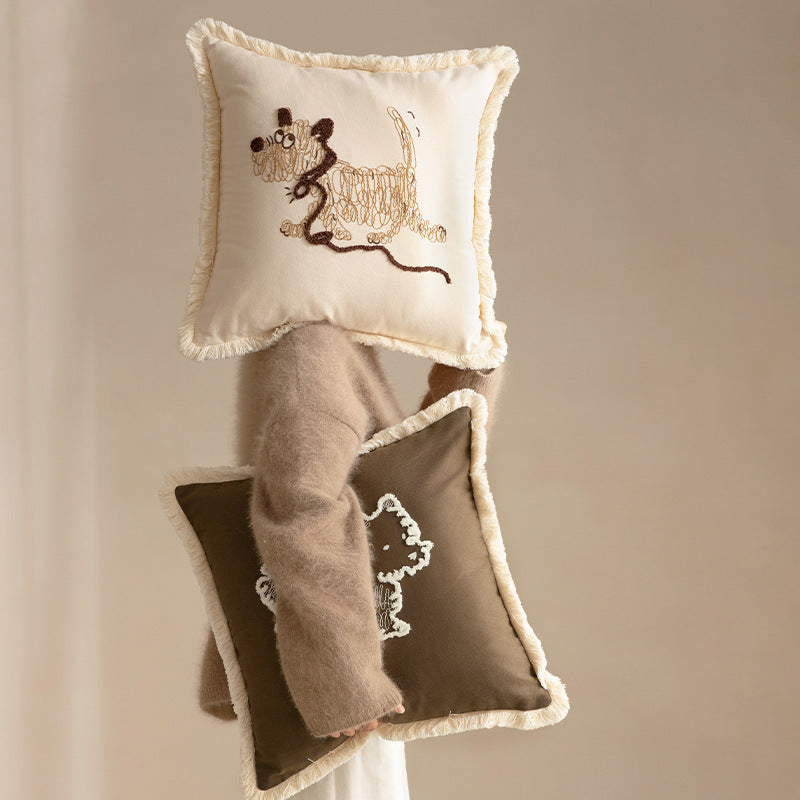 Homestay-style Sofa Living Room Cotton Canvas Throw Pillows - My Store