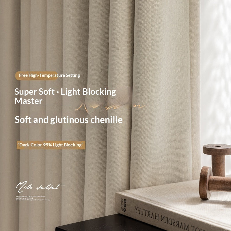 Milky-tea-colored Fully Blackout Nylon Curtains For A High-end Look In The Bedroom - My Store