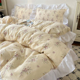 Four-piece Bed Set Washed Cotton Duvet Cover Sheets - My Store