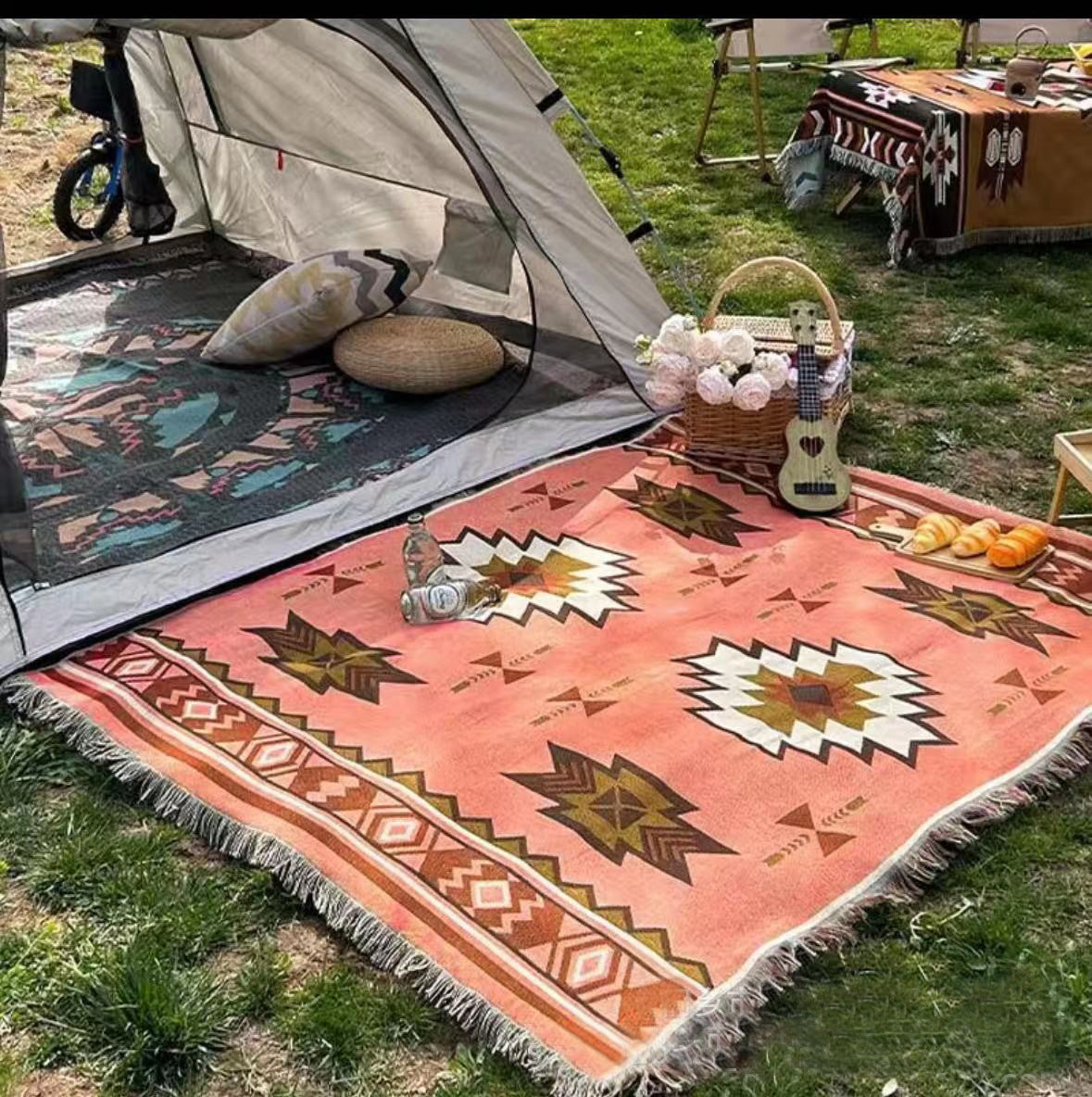 Outdoor Camping Rugs Bohemian Ethnic Style Picnic Mat - My Store