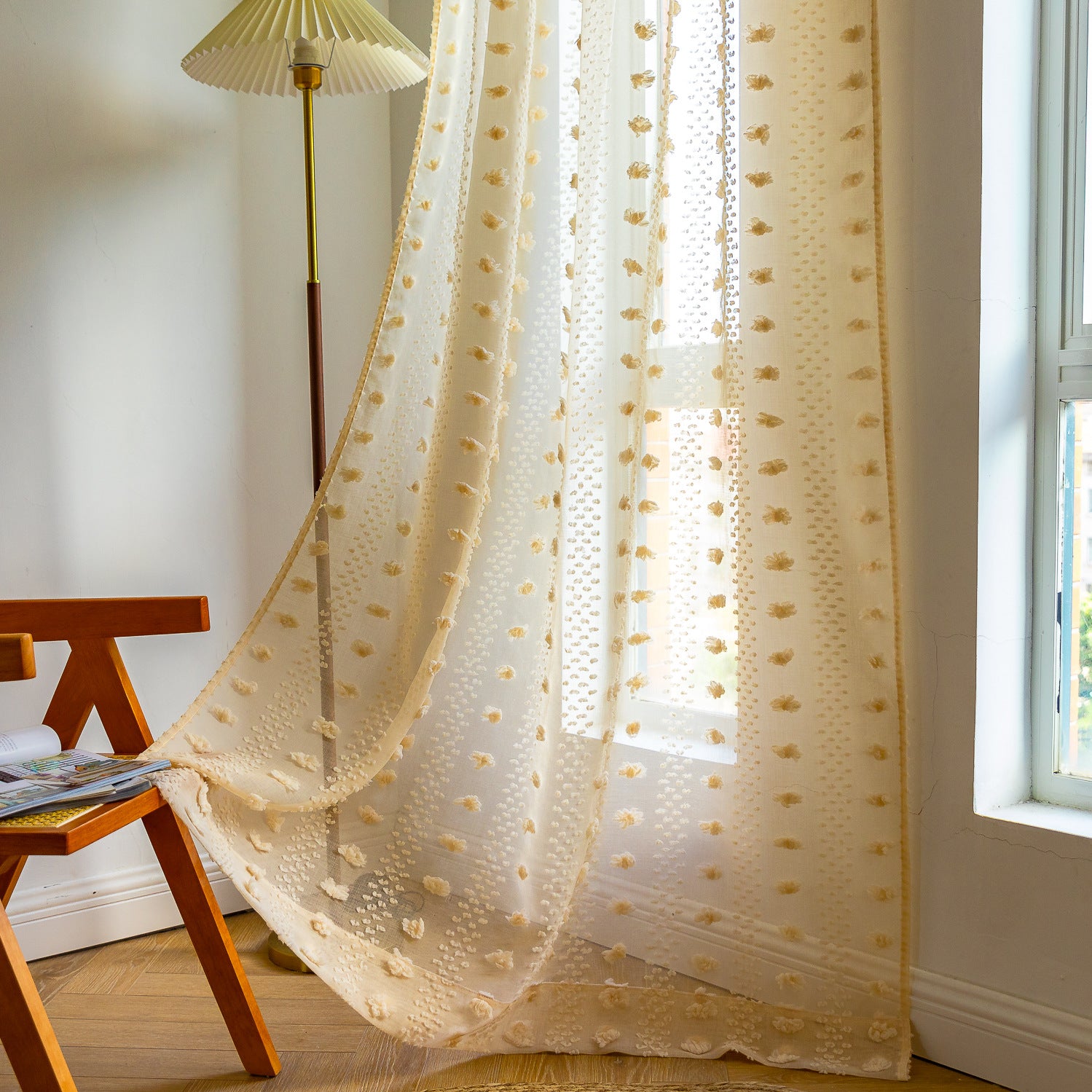 Bohemian Tufted Textured Embroidered Floral Curtains - My Store