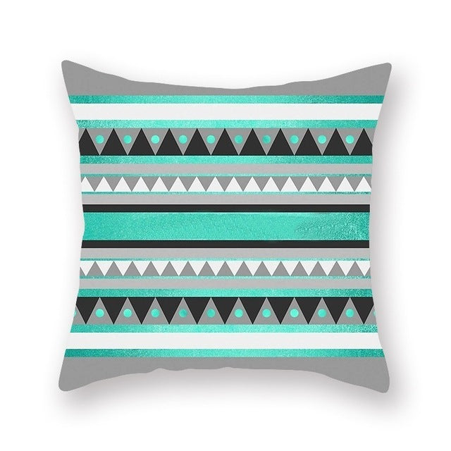 Green geometric pillow cushion cover sofa cushion - My Store