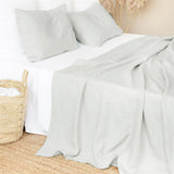 Nordic Style Linen Solid Color Single And Double Bed Sheets - My Store