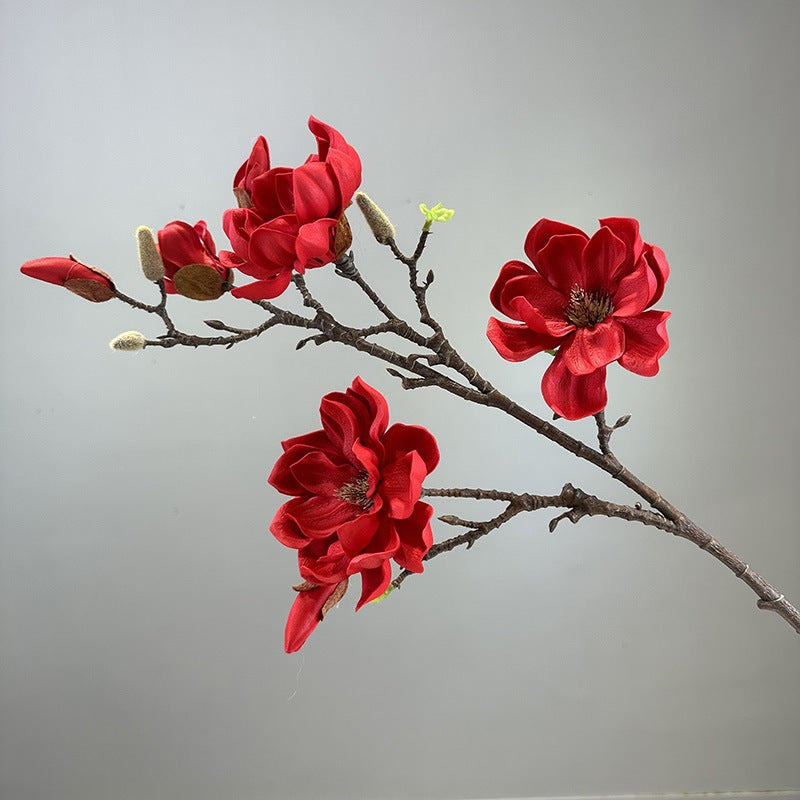 EVA Large Magnolia Artificial Multi-Bud Magnolia Flowers Fake Flowers - My Store