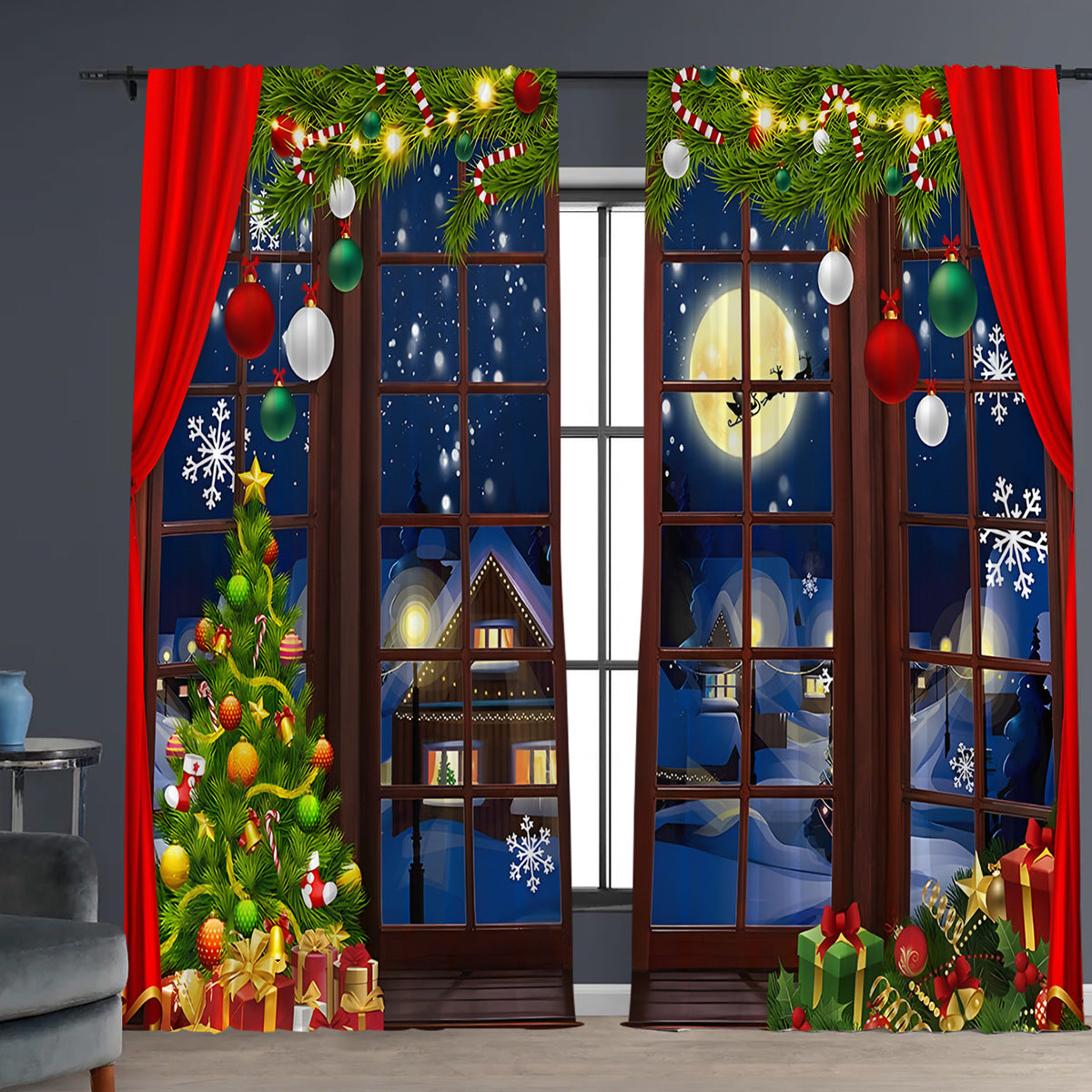 Digital Printed Christmas Curtains - My Store