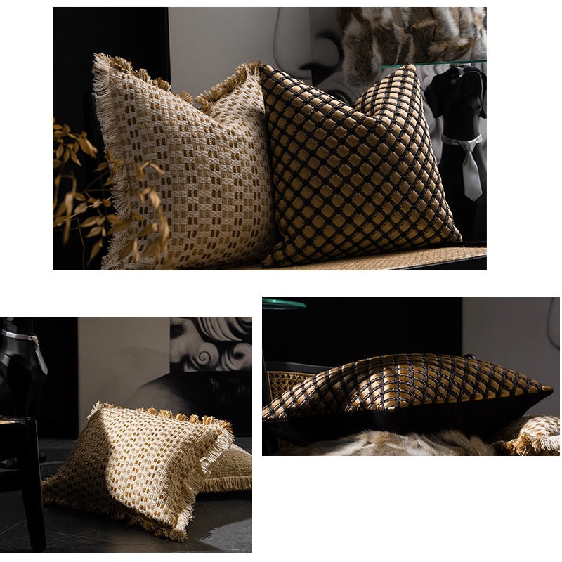 Woven Throw Pillows In Sofa Living Room - My Store