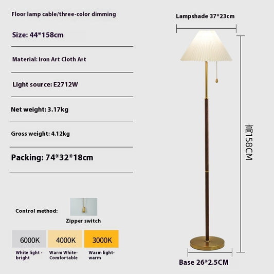 Vintage Pleated Floor Lamp Vertical Table Lamp - My Store