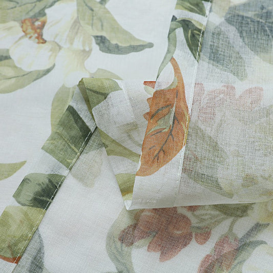 American-style Printed Cotton And Linen Window Sheer Small Curtains Semi-sheer Curtain Fabric - My Store
