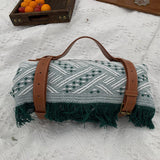New Chessboard Plaid Knitted Thickened Camping Rugs Picnic Mat Fashion Tassel - My Store