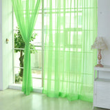 Solid Color Glass Mesh Curtains Transparent Color Ready-made Curtain Punch-free - My Store