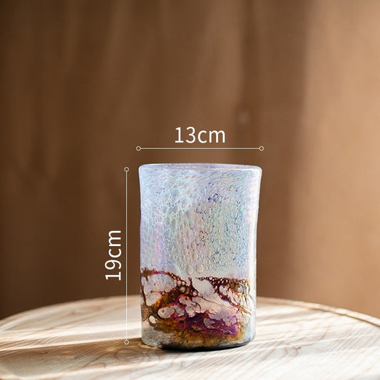Lava Iridescent Glass Vessels Flower Vases Ornaments - My Store