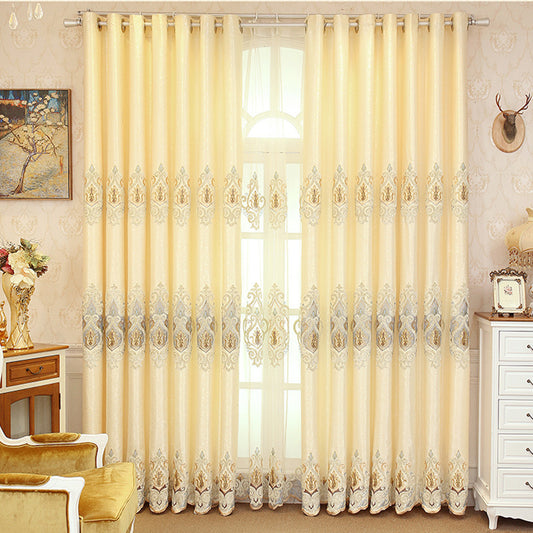 Crown European Embroidery Cloth Mesh Curtains Living Room Bedroom Simple - My Store