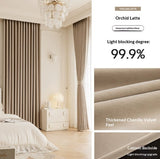Master Blinds Curtains Chenille French-Style Luxe-Looking Home Decor Light Luxury Modern Authentic Extra-Thick - My Store