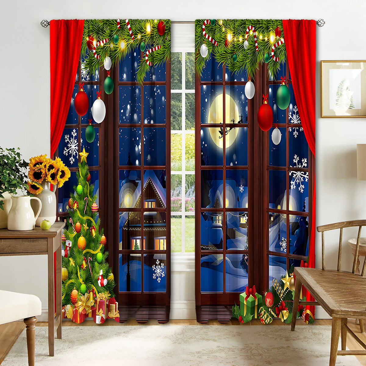 Digital Printed Christmas Curtains - My Store