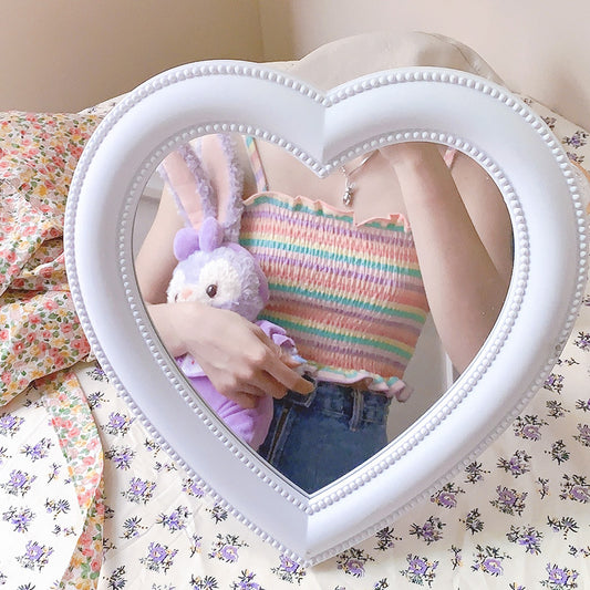 Girl's Room Wall Decoration Heart-shaped Makeup Mirror - My Store