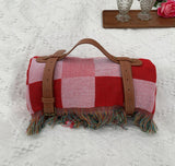 New Chessboard Plaid Knitted Thickened Camping Rugs Picnic Mat Fashion Tassel - My Store