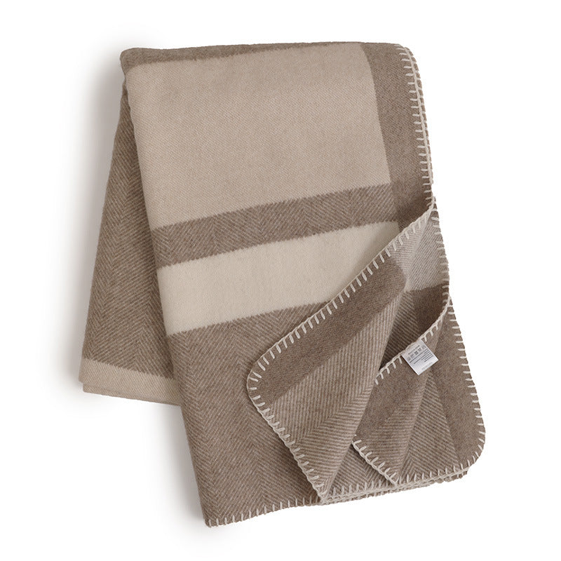 Wool Jacquard Twill Camping Rugs Casual Household Blanket - My Store