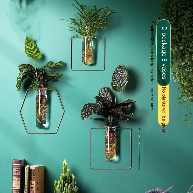 Vase Decoration Wall-mounted Hydroponic Flowerpot Hanging Wall Hanging - My Store