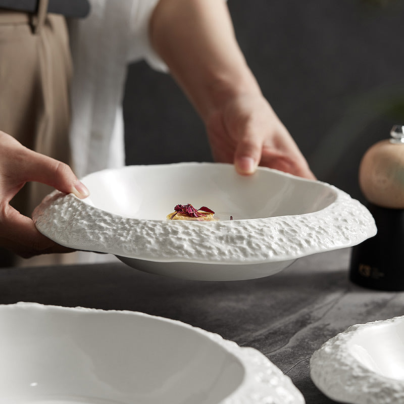 Rock Pattern Ceramic Household Deep Plates - My Store