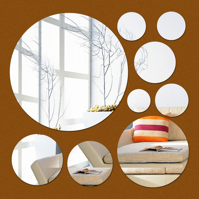 Acrylic 3D Home Decoration Mirror Wall Stickers TV Background Stereo DIY Round Stickers - My Store