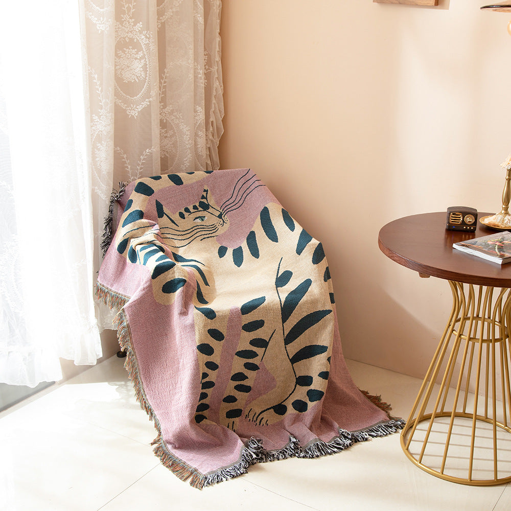 Cat Camping Rugs Chenille Sofa Cover - My Store