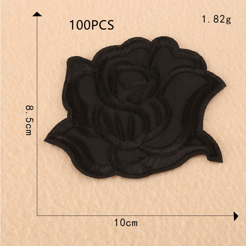 Computer Embroidery Black And White Roses Hotel Bed Sheets - My Store