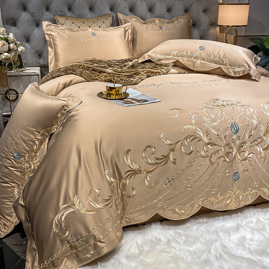 Ice Silk Quilt Sets Bed Sheets Bedding Four-piece Set - My Store