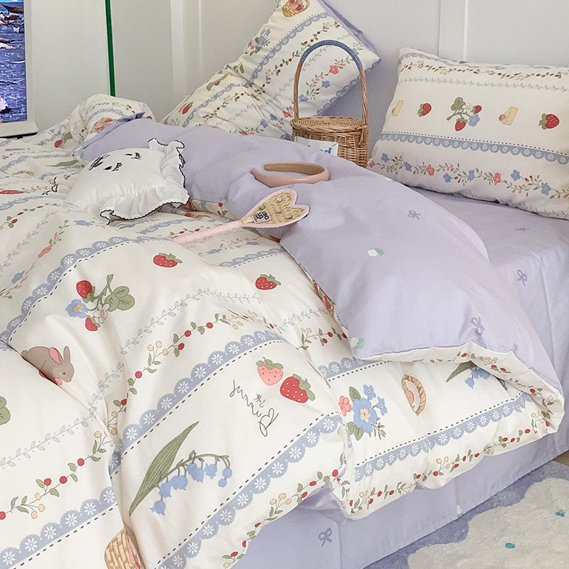 Four-piece Bed Set Pure Cotton Student Dormitory Duvet Cover Sheets - My Store