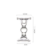 Glass Candle Holder Transparent Glass Set Candle Holder High Foot Crafts Wax Holder - My Store