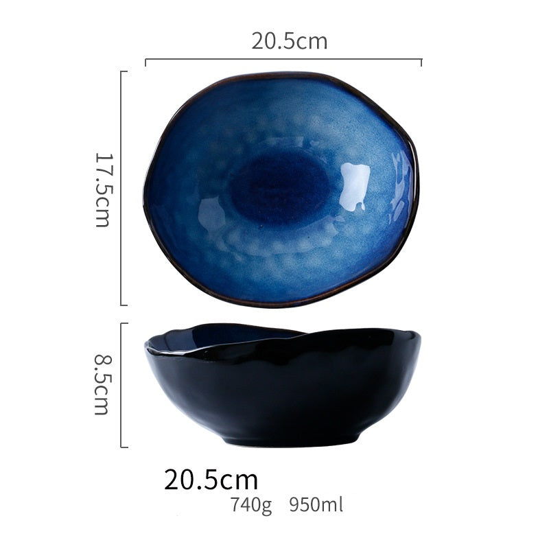 Western dishes household ceramic irregular flat plates - My Store