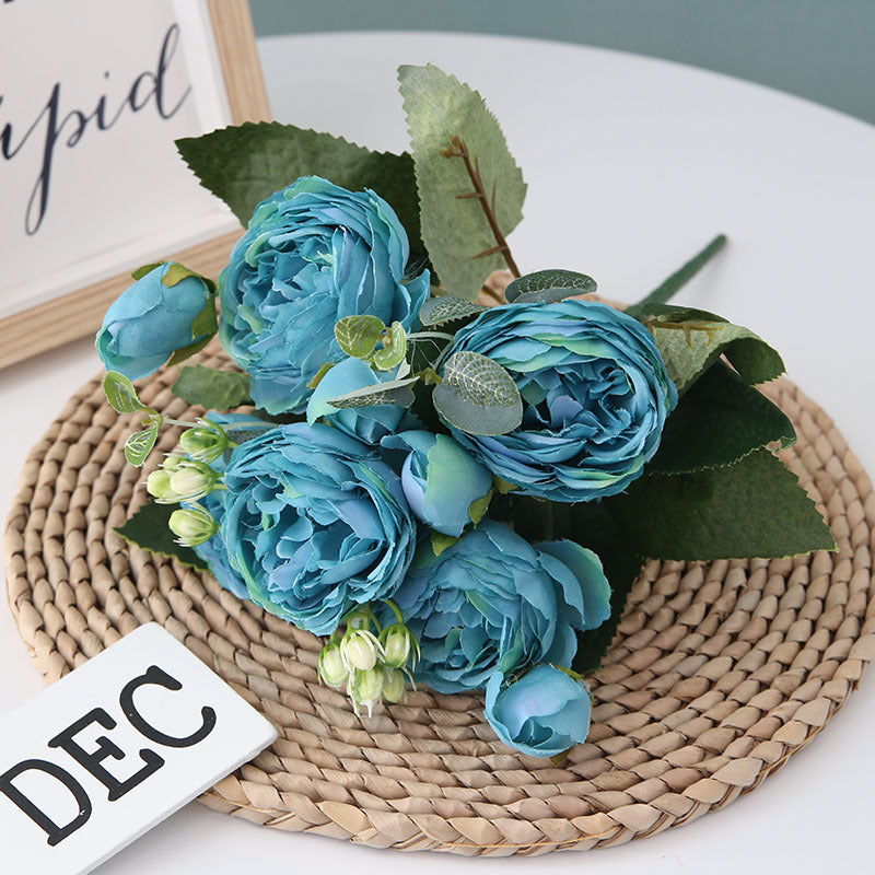 5 Philippos Roses Artificial Fake Flowers - My Store