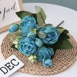 5 Philippos Roses Artificial Fake Flowers - My Store