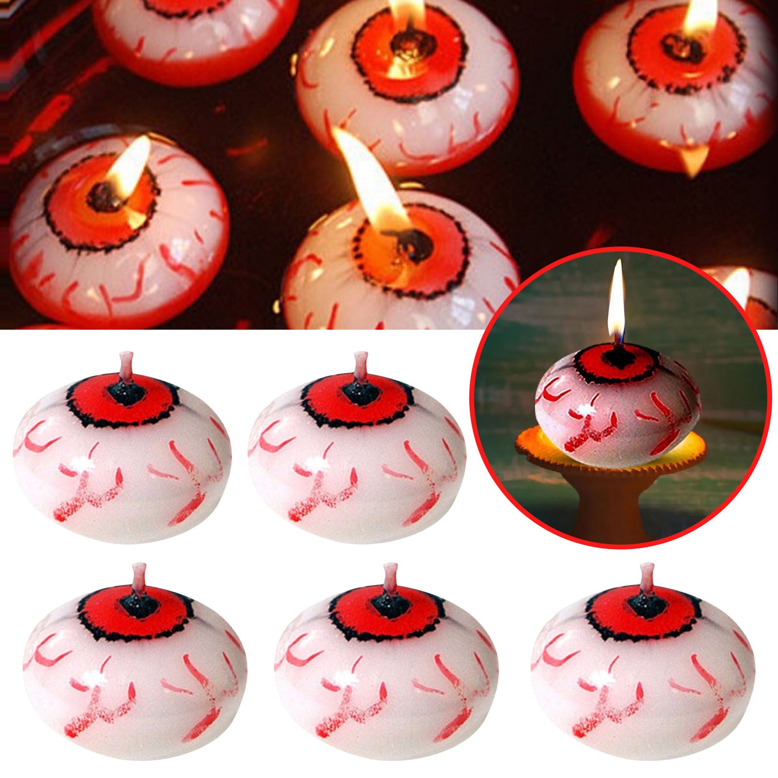 Eyeball Candle Halloween Floating Candle - My Store