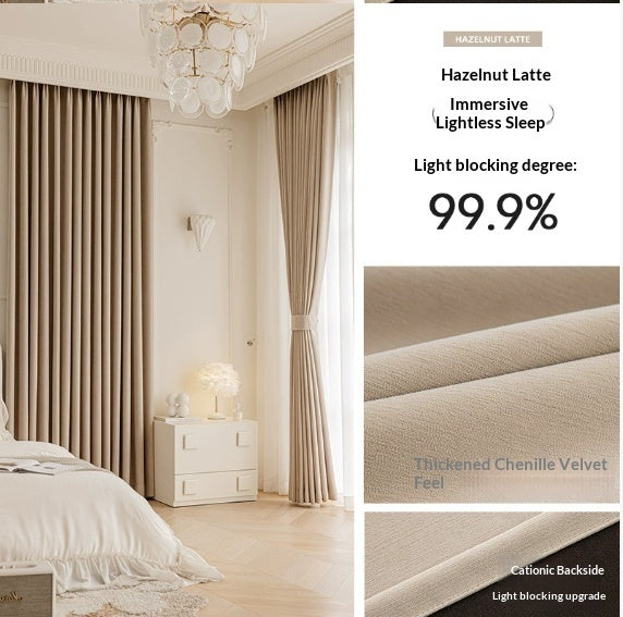 Master Blinds Curtains Chenille French-Style Luxe-Looking Home Decor Light Luxury Modern Authentic Extra-Thick - My Store