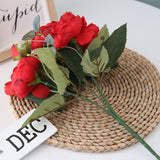 5 Philippos Roses Artificial Fake Flowers - My Store