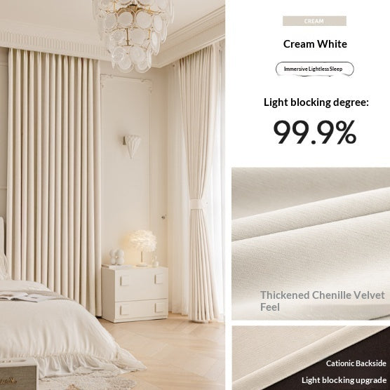 Master Blinds Curtains Chenille French-Style Luxe-Looking Home Decor Light Luxury Modern Authentic Extra-Thick - My Store