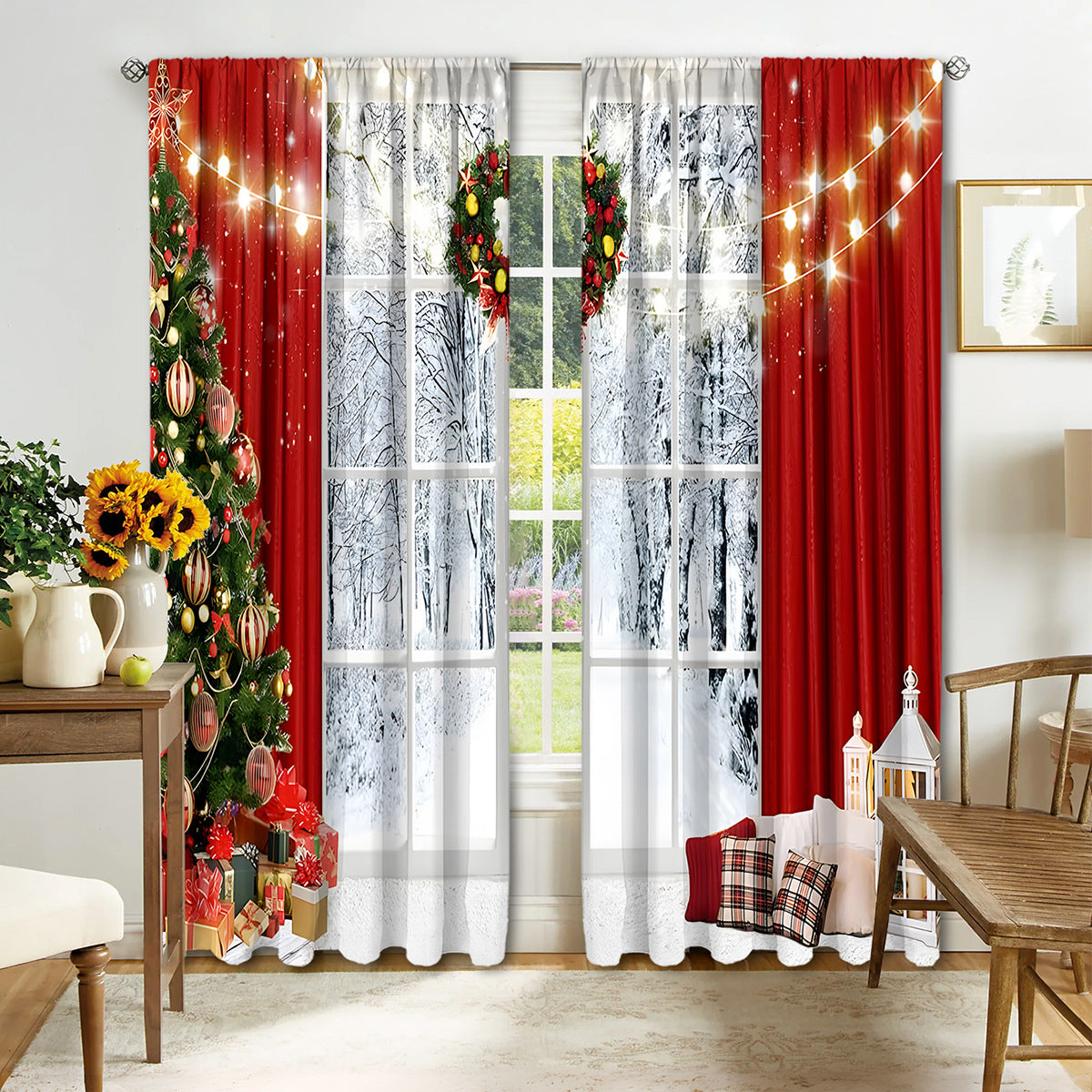 Digital Printed Christmas Curtains - My Store