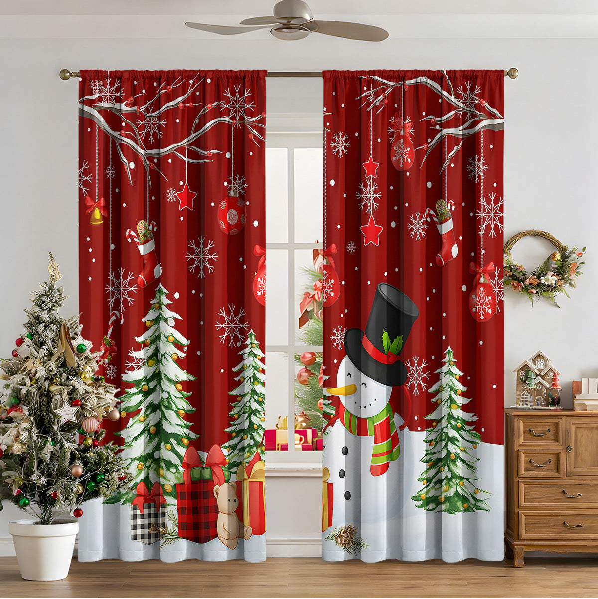3D Digital Printed Christmas Curtains - My Store