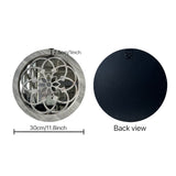 2 Pack Rustic Round Wooden Wall Mirror, Hollow Floral Carved Decorative Mirror, Farmhouse Wall Hanging Art For Home Decoration - My Store