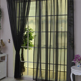 Solid Color Glass Mesh Curtains Transparent Color Ready-made Curtain Punch-free - My Store