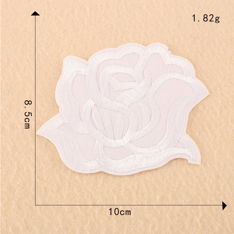 Computer Embroidery Black And White Roses Hotel Bed Sheets - My Store