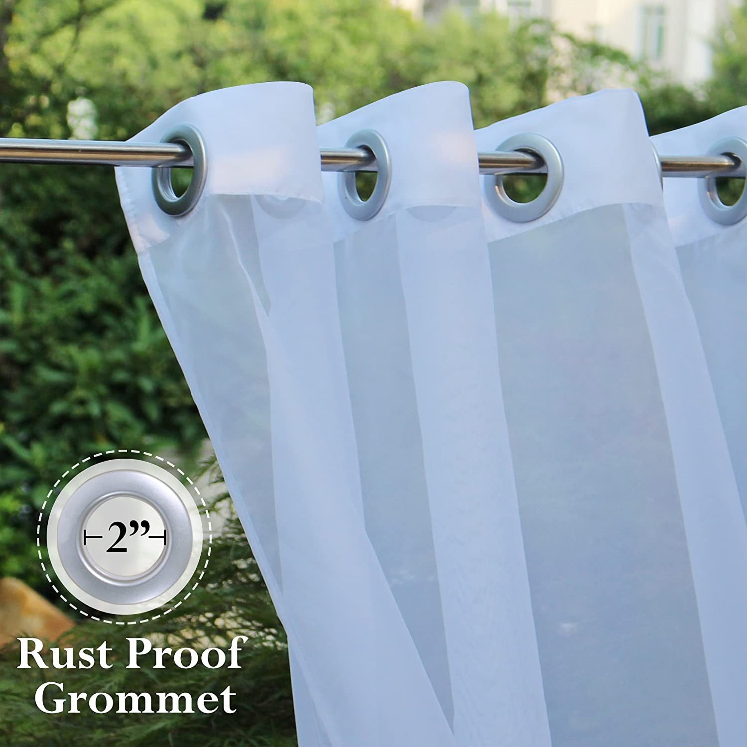 Outdoor Shading Door Curtain Waterproof Curtain Pavilion Balcony White Mesh Curtains Terrace Window Screen - My Store