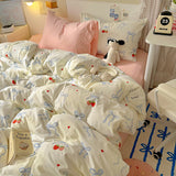 Cute Cartoon Cream-Style Cotton Bed Sheets And Duvet Covers - My Store