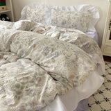 Four-piece Bed Set Washed Cotton Duvet Cover Sheets - My Store