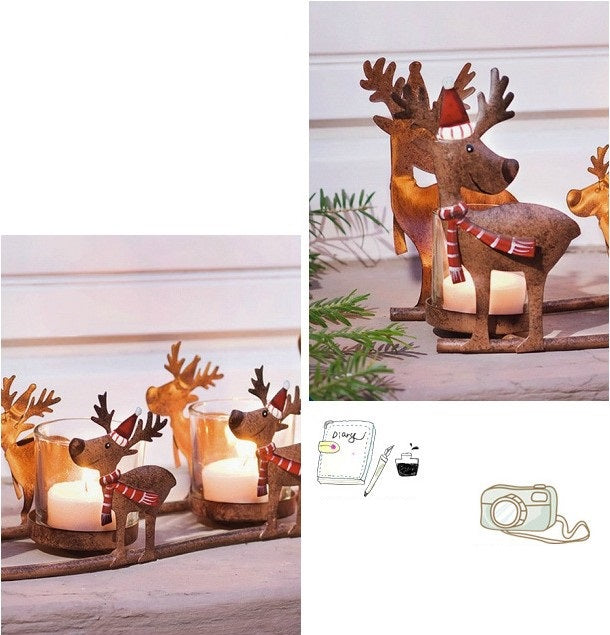 Decoration Shooting Candle Elk Pulling Car Candle Cup - My Store