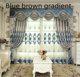 Blue Chenille Embroidered Curtains For Living Room Bedroom And Villa - My Store