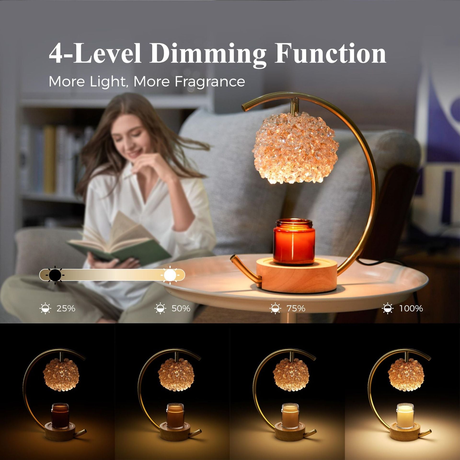 Wrought-iron Aromatherapy Wax Melter Scented Oil Candle Warmer Bedroom Ambiance Table Lamp - My Store