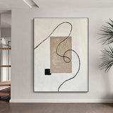 Pure Hand Drawing Minimalist Black And White Living Room Decorative Painting - My Store