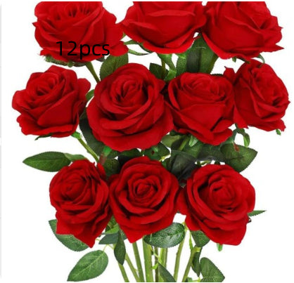 Artificial Rose Single Raw Silk Fake Flower Artificial Flowers - My Store
