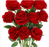 Artificial Rose Single Raw Silk Fake Flower Artificial Flowers - My Store